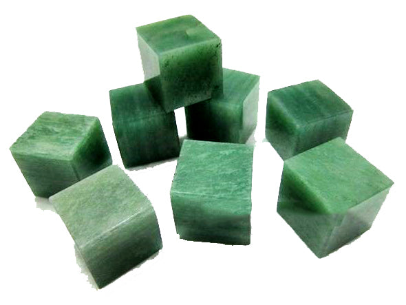 Green Aventurine Cubes Stones 25x25mm - 30 Grams - India