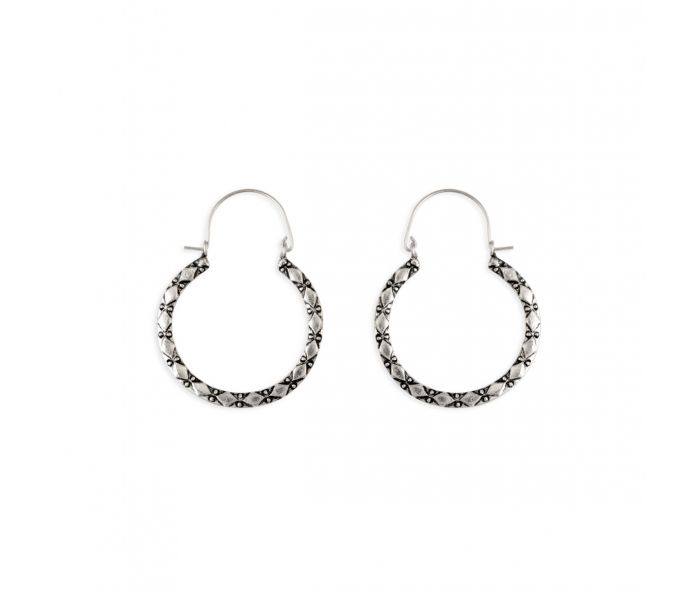 Colette Silver Hammered Earrings - 3.5 inch Long - - NEW424