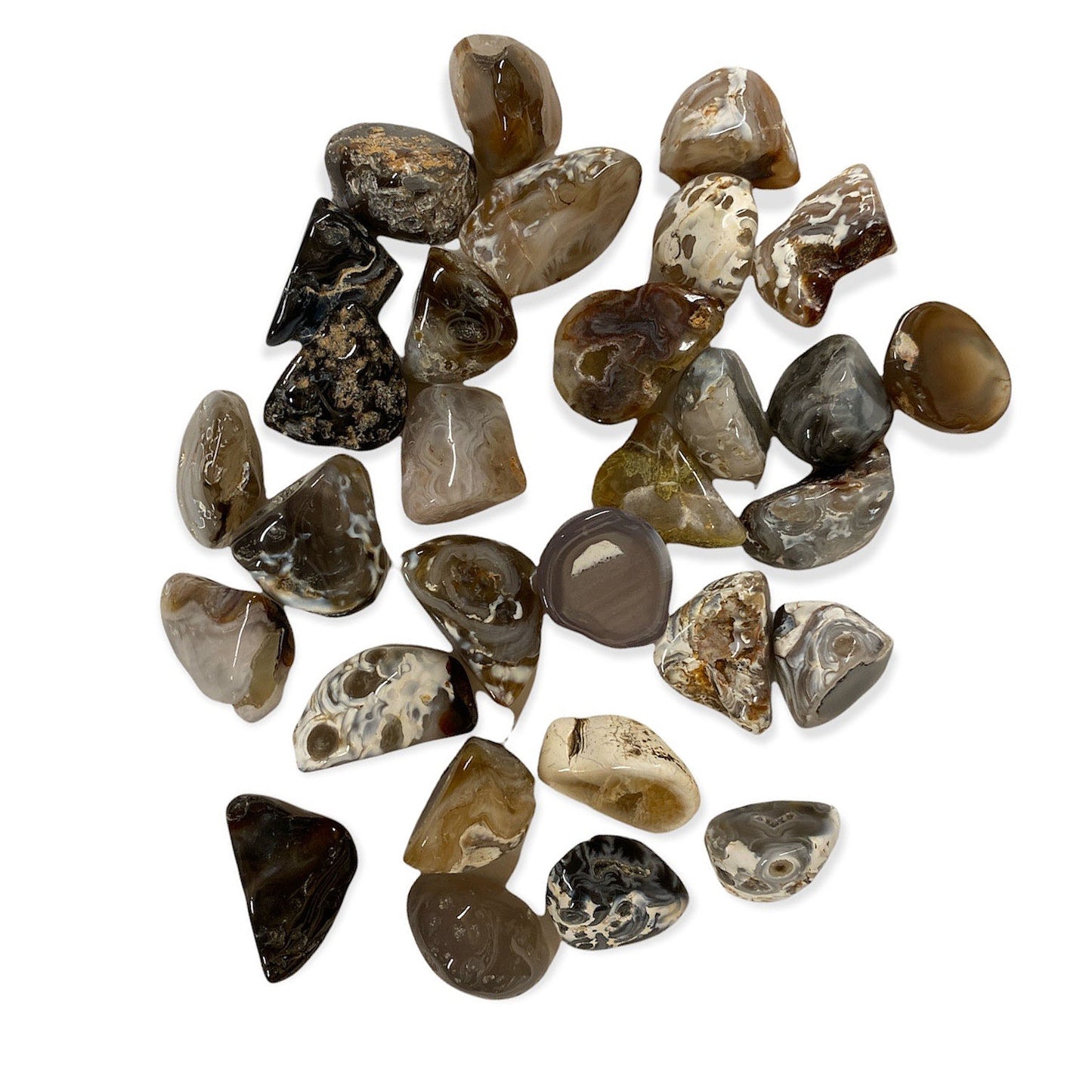 Oco Agate Chalcedony Quartz Geode - Window Agate - Quality 1 Tumbled Stones - Medium 25 - 40 mm - 1 lb - Brazil - NEW122 - Release your innermost dreams or sorrows to the Universe.