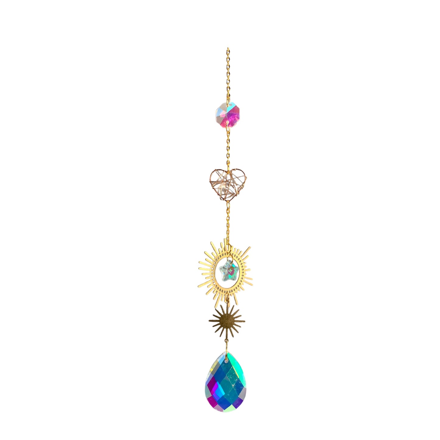 K9 Aura Crystal Hanger Suncatcher Sun Heart - 15 inch - China