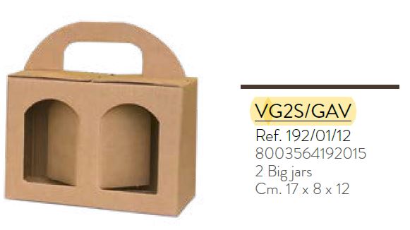 KRAFT Textured - 2 JAR Portavasetti Boxes - 6.7x3.15x4.72 inch - 17x8x12cm (20 per case) NEW421