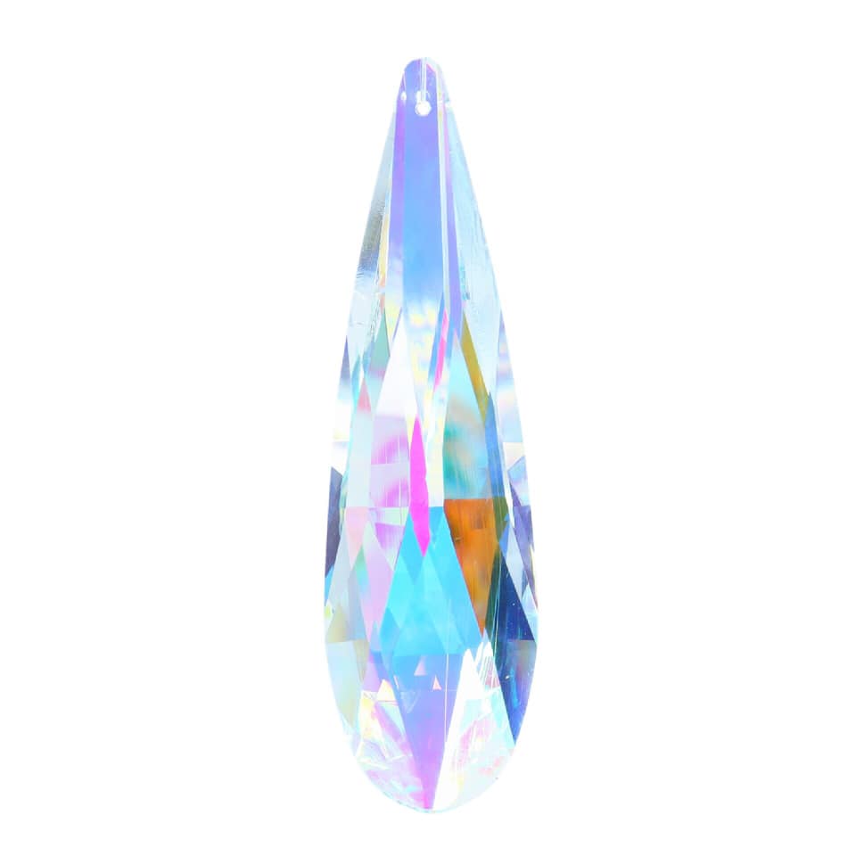 K9 Aura Crystal Hanger Suncatcher - Rain Drop - Colorful Twinkle Hanger - 12 x 3.5cm - Cotton String - China - NEW922