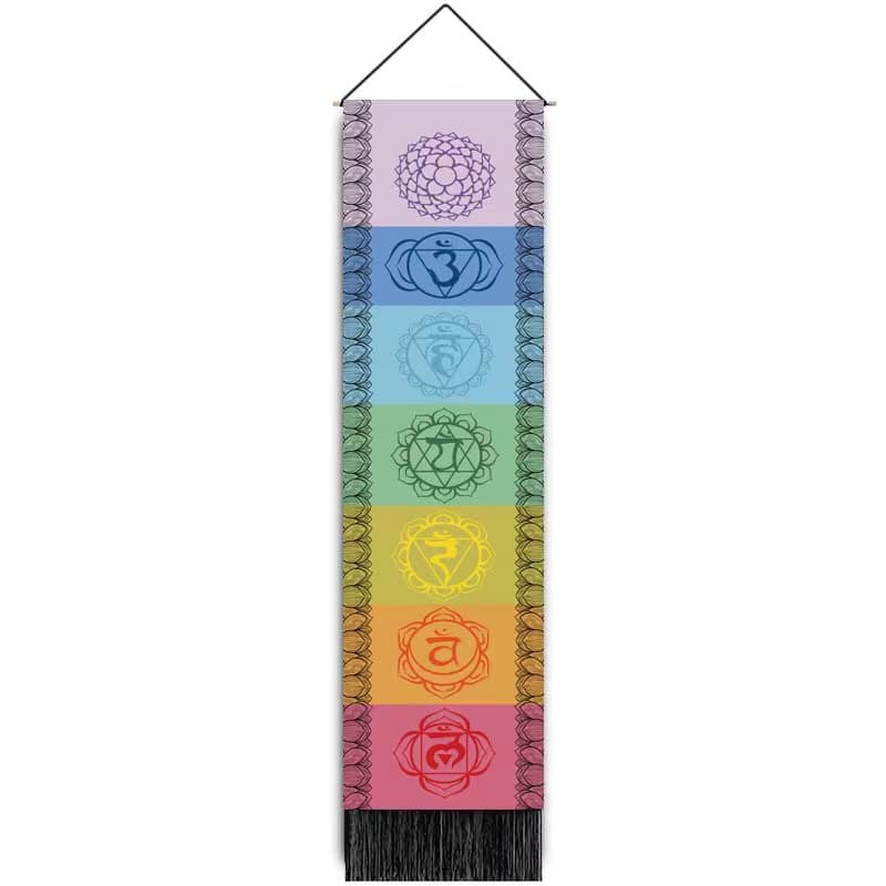 Chakra Tapestry Wall Hanger - 12.5 wide x 51 inch long - 32.5×130cm - China