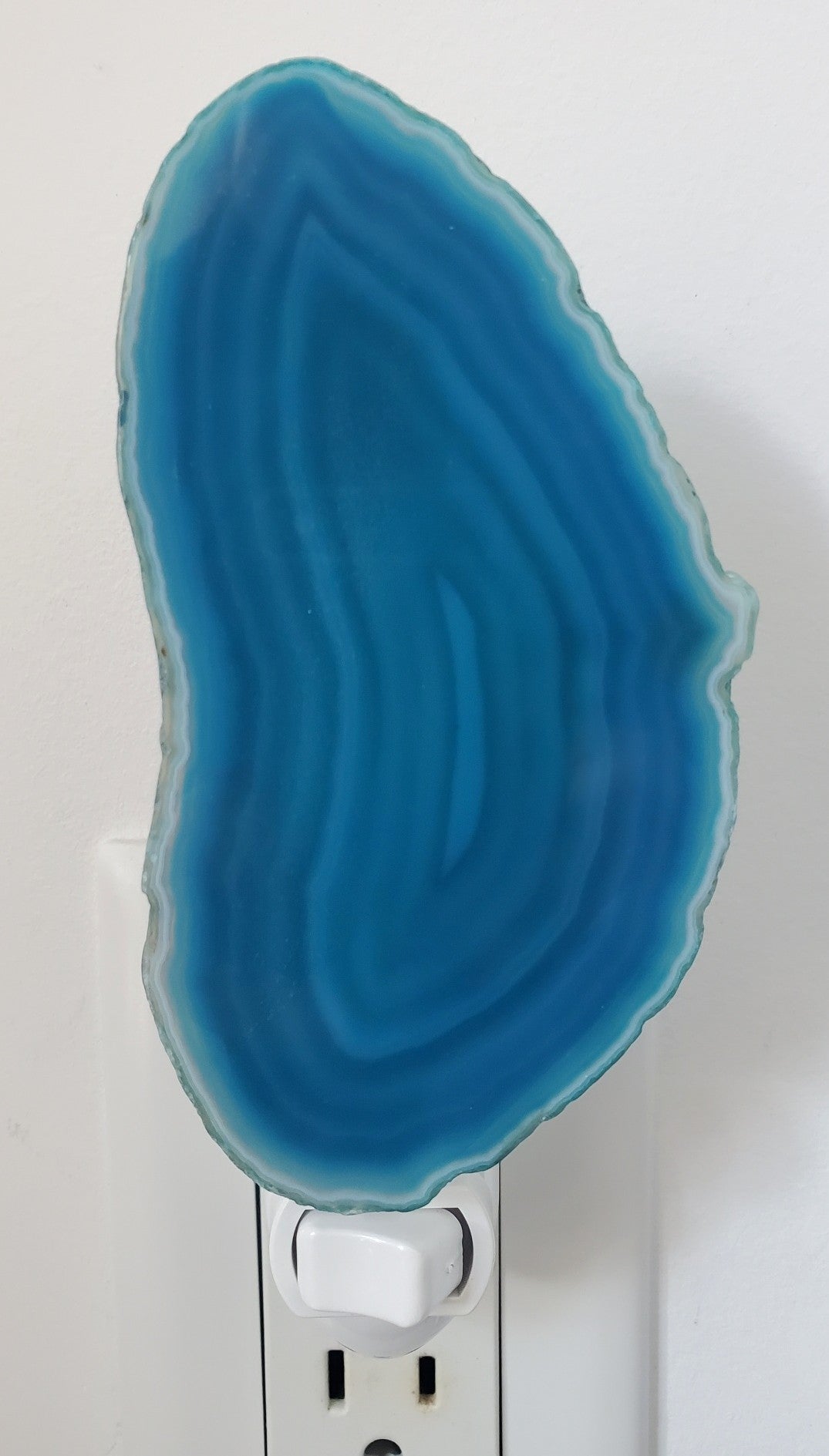 AGATE NIGHT LIGHTS - Teal Blue - 3.15 inch + Slice - Loose no packaging