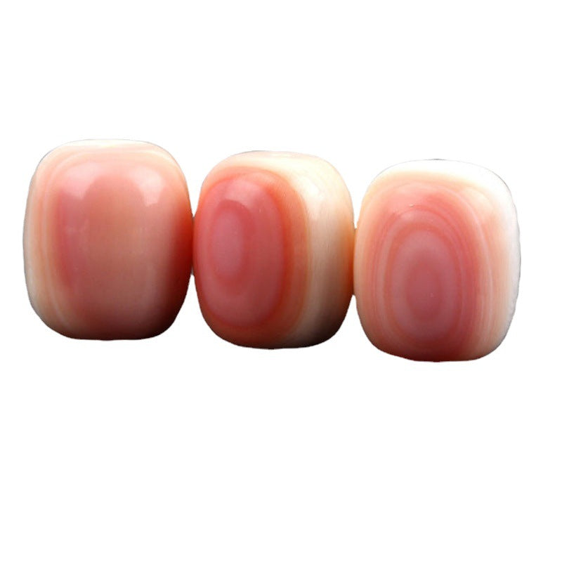 Pack of 4 Queen Pink Conch Shell Barrel Beads - - Hole Center - 10x12mm - NEW424