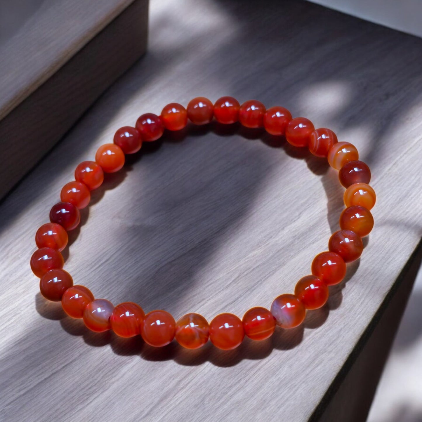 Carnelian Stretch Bracelet - 6mm Beads 7.5 inch - China - NEW125
