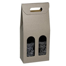 Gray Grooved Textured (Linea Tort) 2 Bottle Carriers 7″ x 3.5″ x 15″ (Order in 30's)