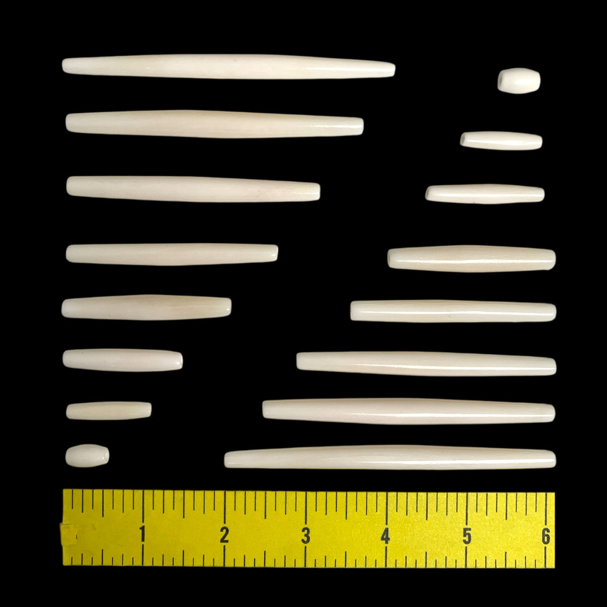 PK/50 - 1 Inch - Real Bone Hairpipe Beads - India