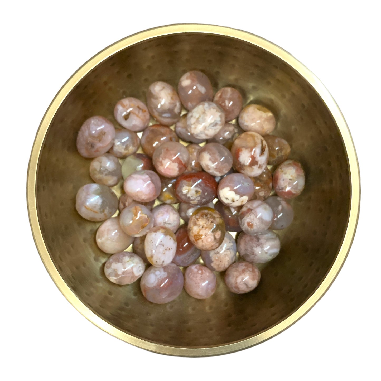Red Flower Agate Tumbled Stones - 20-30mm - 1 LB. - China - NEW722