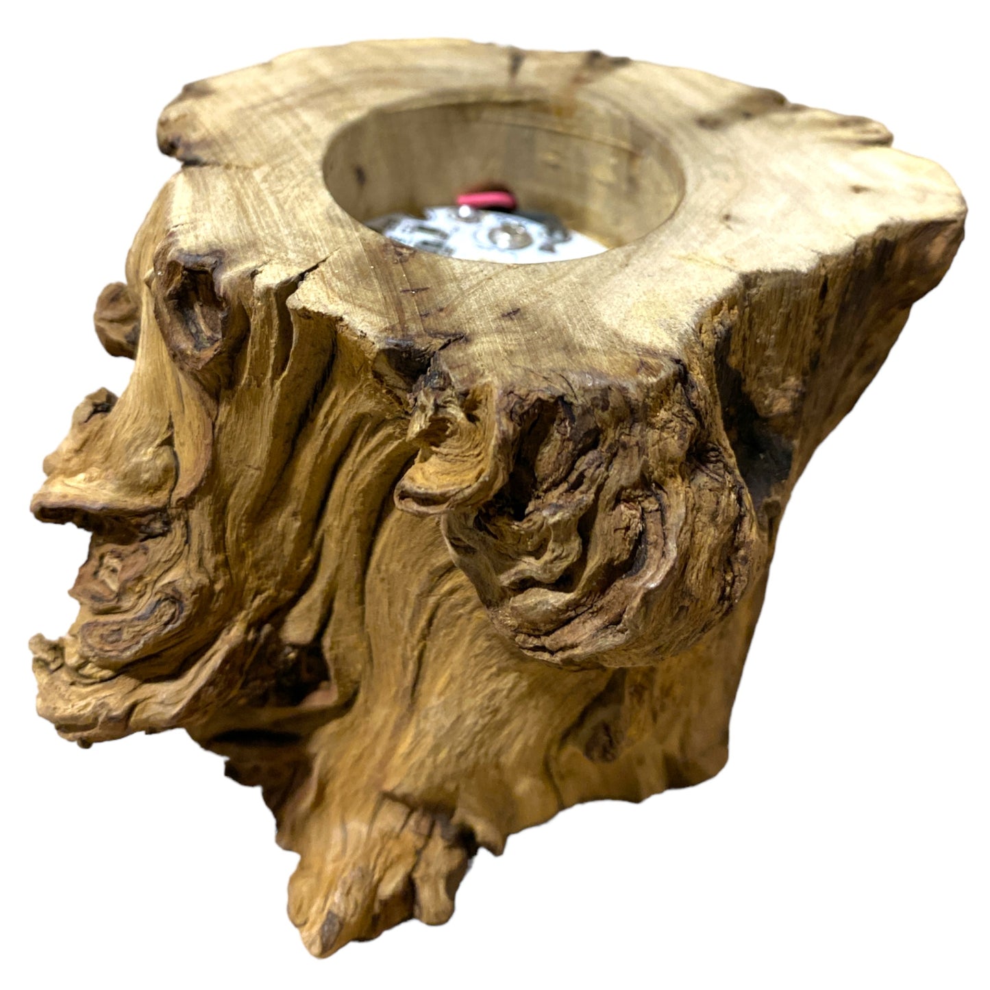 Color changing LED Lamp Base - 3 inch Driftwood - USB Plug - China