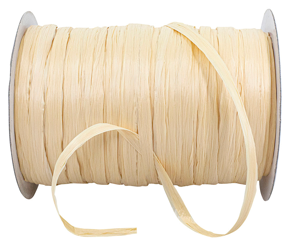 Matte Rayon Wraphia Raffia - Oatmeal - 100 yards per spool - changes to ISPIE Raffia brand October 2025