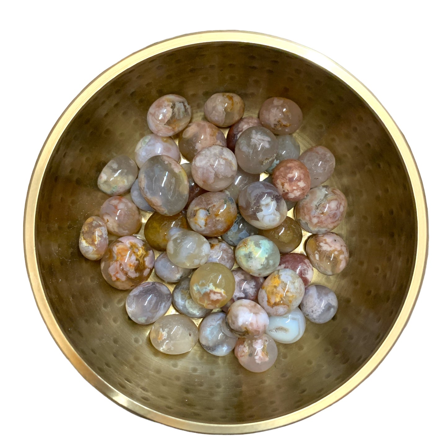 Pink Flower Agate Tumbled Stones - 20-30mm - 1 LB. - China - NEW722