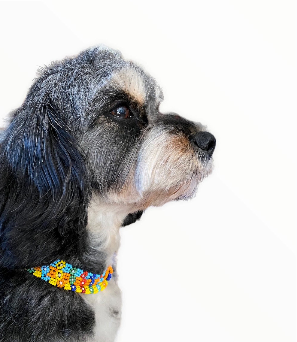 15 inch MULTI COLORED BEAD NECKLACE Yellow