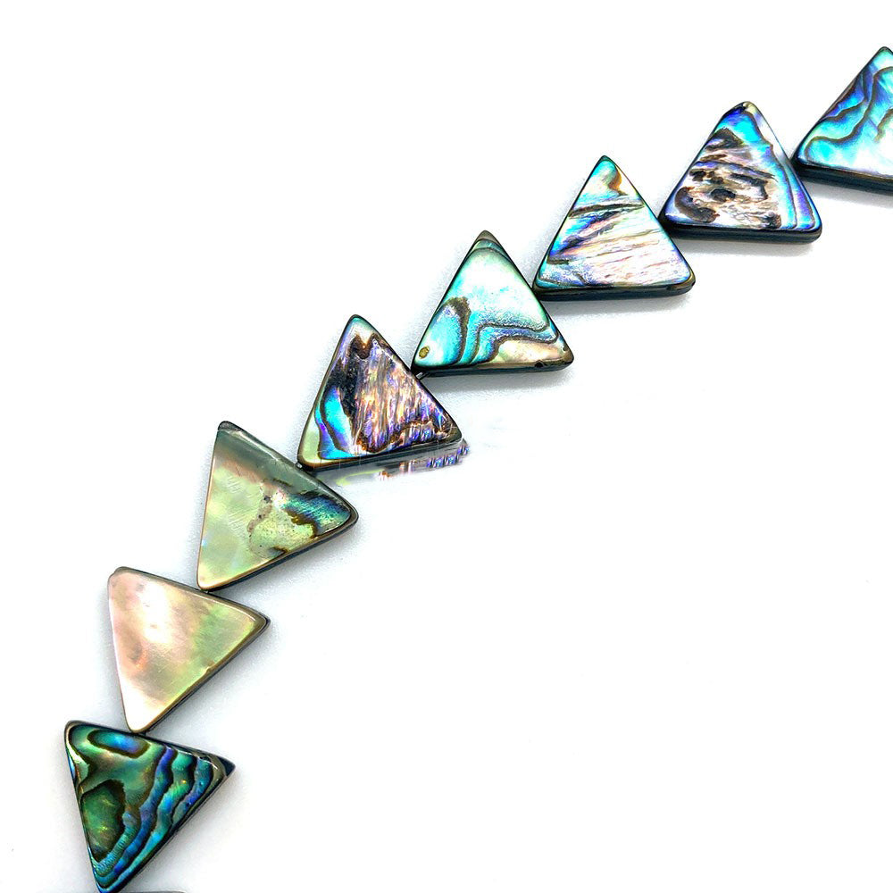 Pack of 4 Abalone Shell Beads - Triangles - 13mm - NEW424