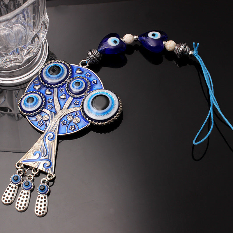 Evil Eye Hanger with 8 Blown Glass Eyes & Tree of Life Suncatcher - 11.5 inch 29.5cm - China -