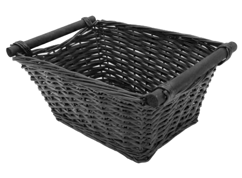 Full WILLOW STORAGE BASKET BLACK - 23 x 17 x 11 Deep x 12 inch High @ Handle