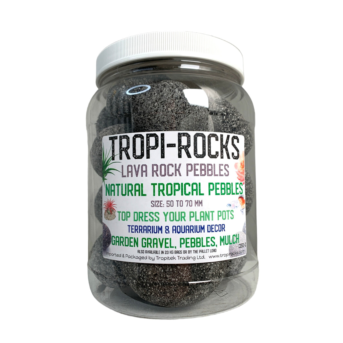 Black Lava Pebble 50 to 70 MM - 2360g Average - Medium PB2 JAR