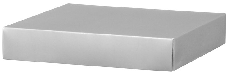 Square Gift Box Lid - Silver - Large - 8 x 8 x 1.5 inch (Order in 25's)