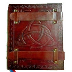 Hand Made Leather Cover Paper Diaries - Triquetra - 5 x 7 inch