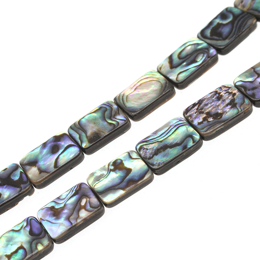 Abalone Shell Beads - Rectangle - 10x14mm Strand Weight: 22.00Gram -