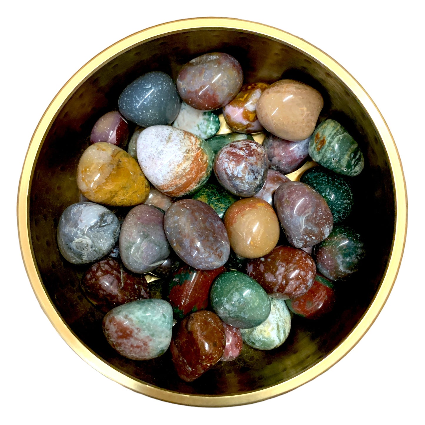 Ocean Jasper Tumbled Stones - Medium 25 - 35 mm - per lb. - China - NEW1022