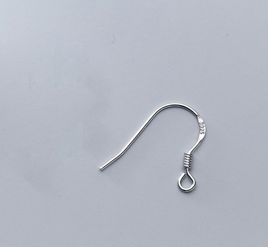 Sterling Silver Earring Hook Ear wire pair S925 - 0.65mm - 1 gram -