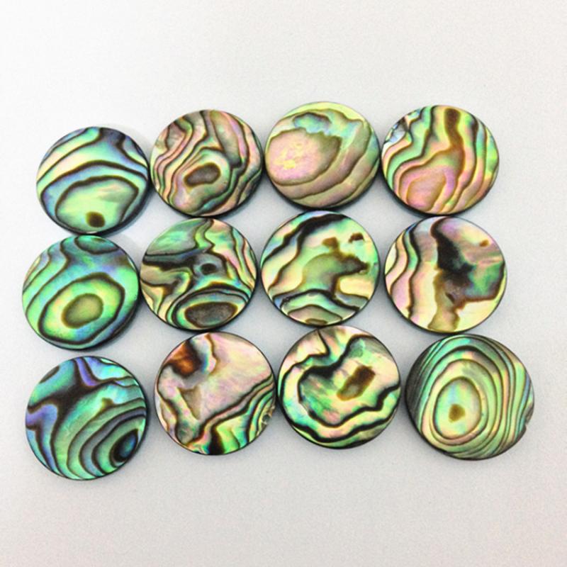 Abalone Shell Cabochon Bead - Round Natural - ONE sideway hole 1mm x 11mm Diameter