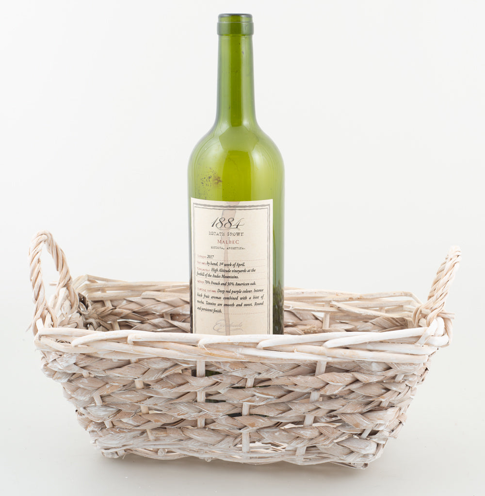 Medium Rope & Willow Rectangle Tray - 12 x 8 x 4. 5 inch deep (fits a 20x30 basket bag)