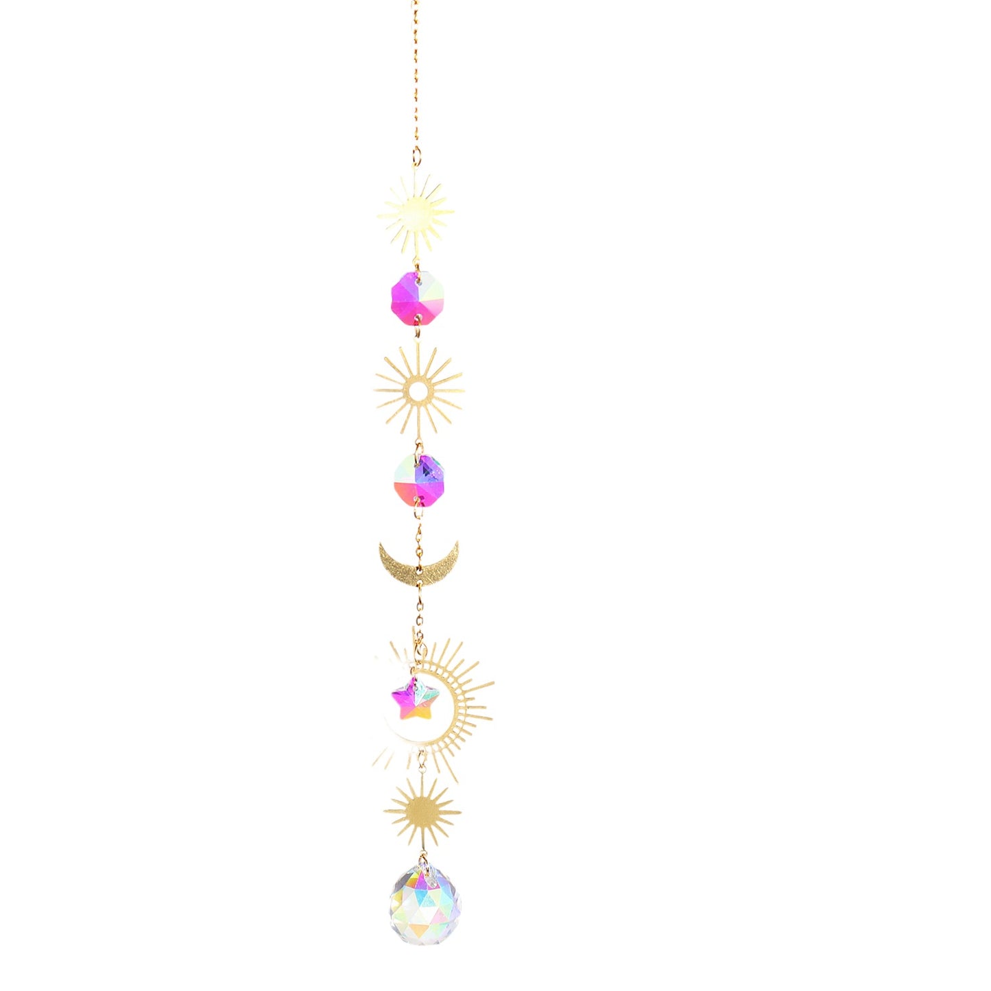 K9 Aura Crystal Hanger Suncatcher Sun Moon Stars Diamond - 15 inch - China