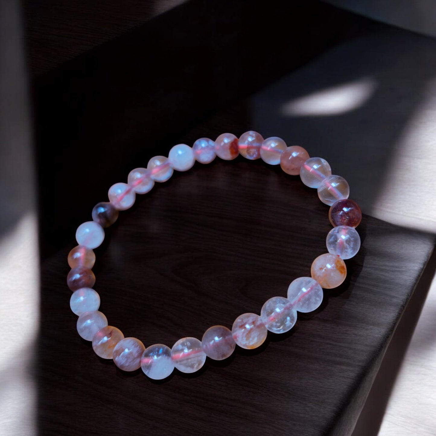 Fire Quartz Stretch Bracelet - 6mm Beads 7 inch - China - NEW125