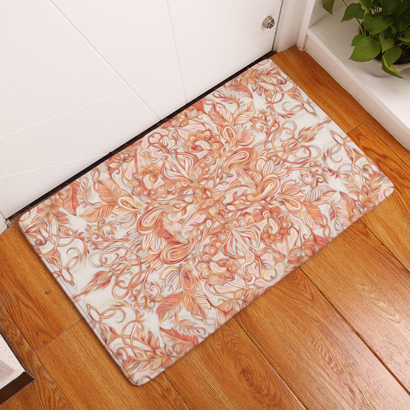 Free@$200 Mandala - Peach on Cream - Polyester Floor Mat - Rectangle - Size 40x60cm - NEW521