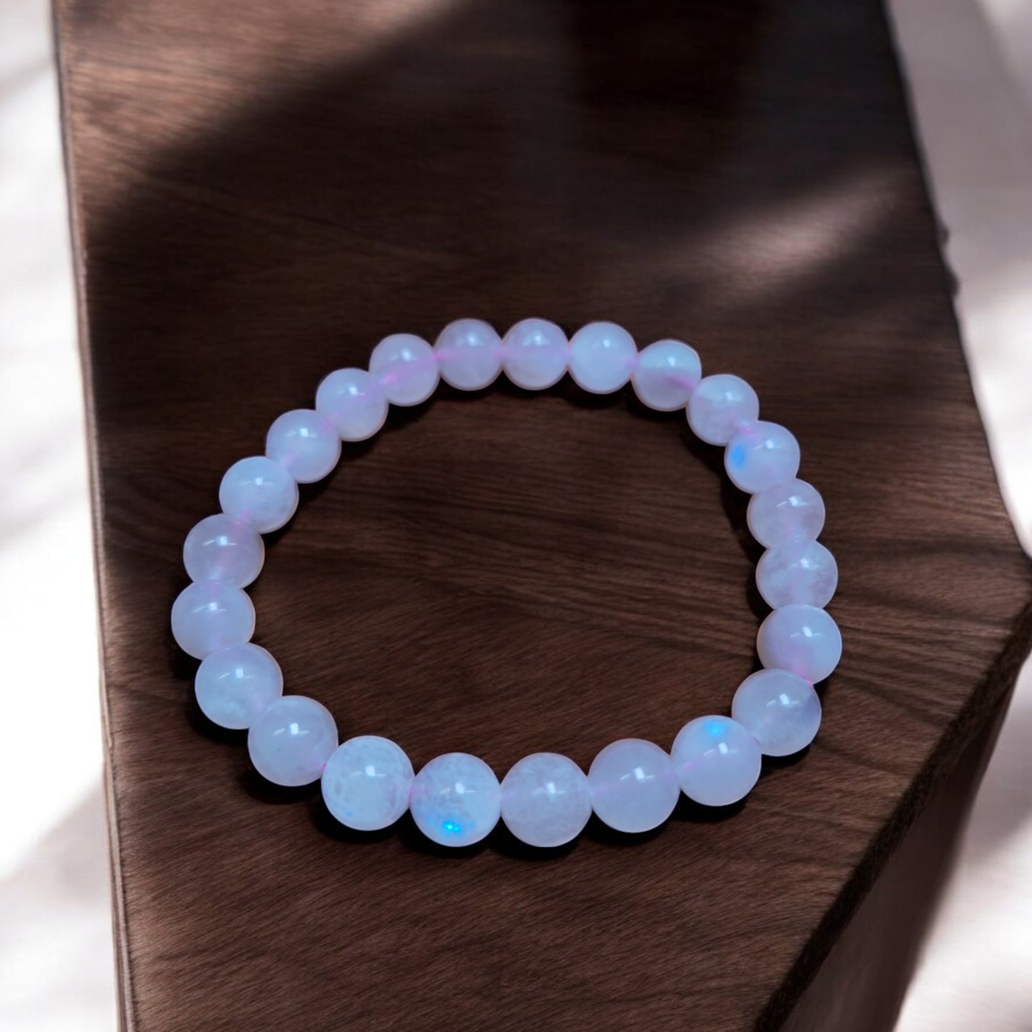 Pink Moonstone Bracelet - 7mm Beads 7.5 inch - China - NEW125