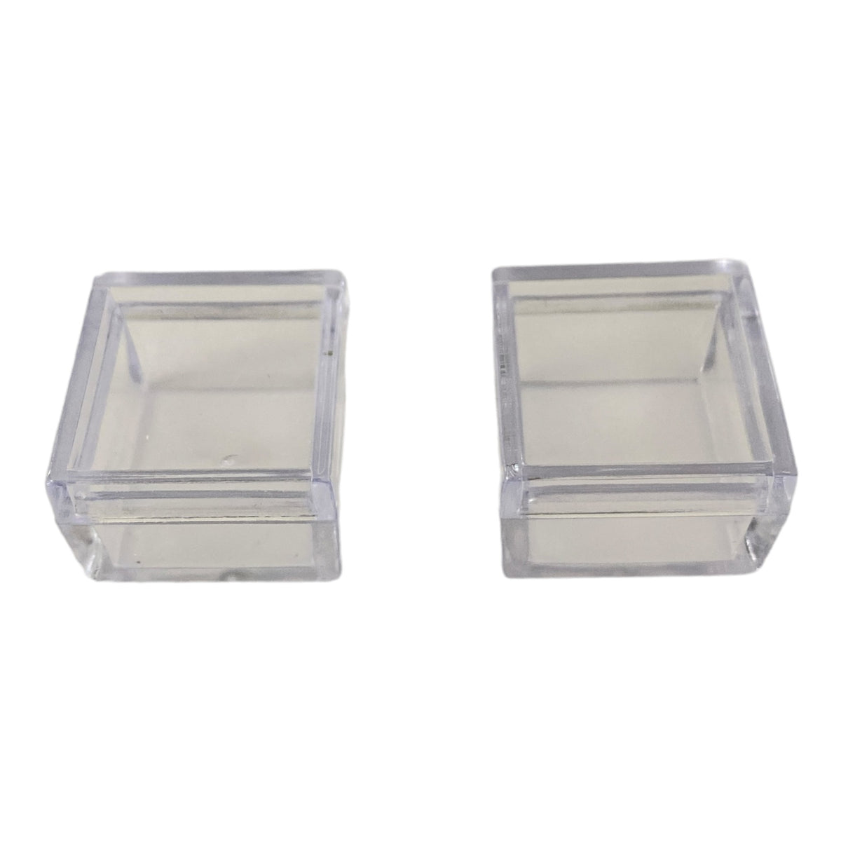 Clear Plastic Container - (Sold in 12's) Fill with Gems, shells or Beads - Square - 25x25x18mm - NEW424