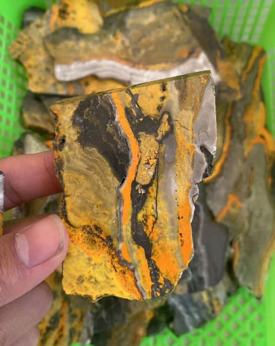 Bumble Bee Jasper - Polished Slabs Slices - Mixed Sizes - Comment for size request - Sold per gram - NEW1222