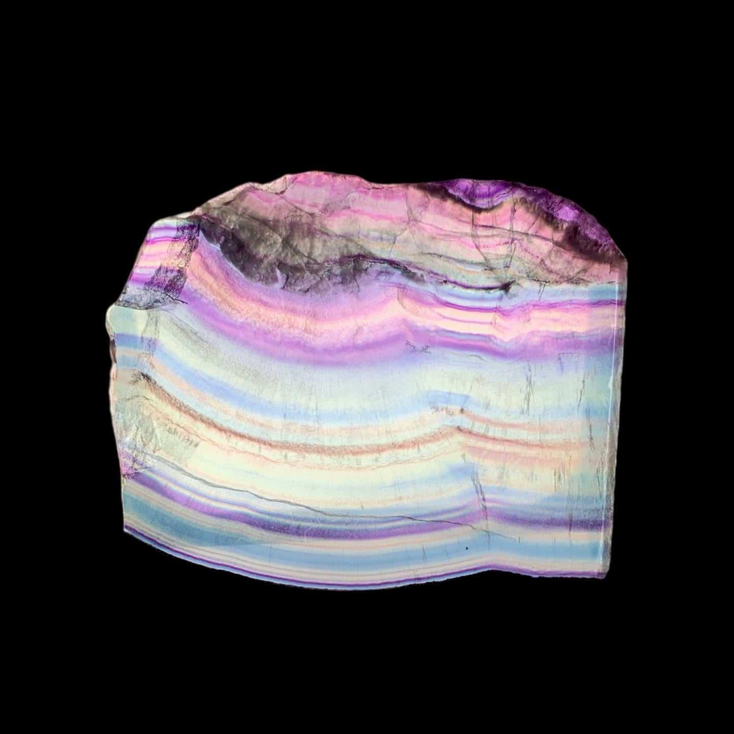 #1 Fluorite - Polished Slab Slice - 5.5 inch x 4.5 inch - 386g