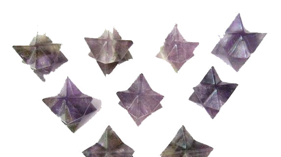 Amethyst Merkaba Star Stones 15-20mm - 12 Grams - India (Minimum 5) NEW1221