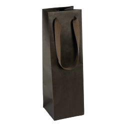 Manhattan Wine Bag - Espresso - 4.5 x 15 x 4.5 inch - Natural Finish