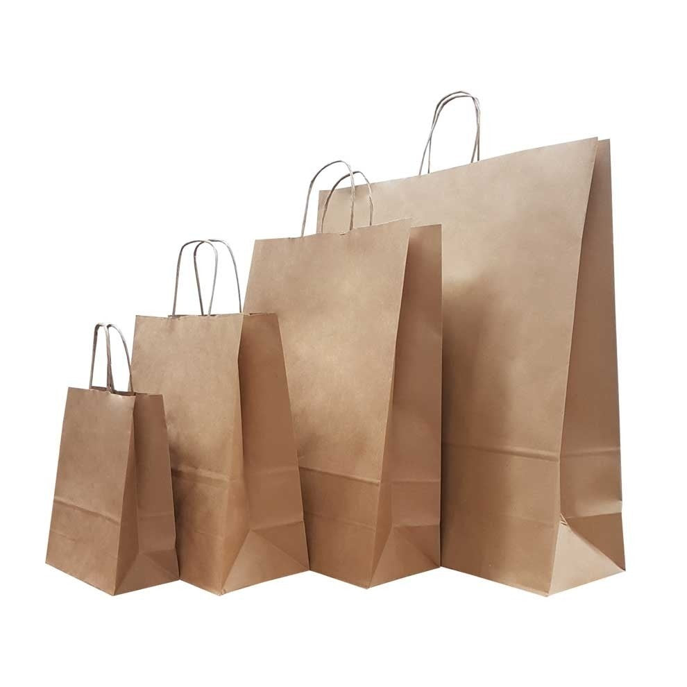 Natural Kraft - Cafe Shopping Bags - 10 x 7 x 12 inch W x D x H