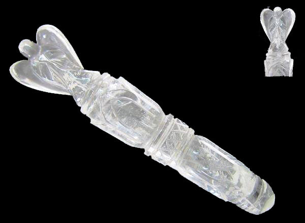 Clear Quartz - Angel Wand - 5 to 6 inches - Polished Carved