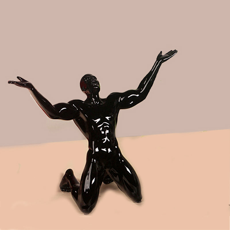 Male Figurine - Black - Resin - 33.5x26x12cm