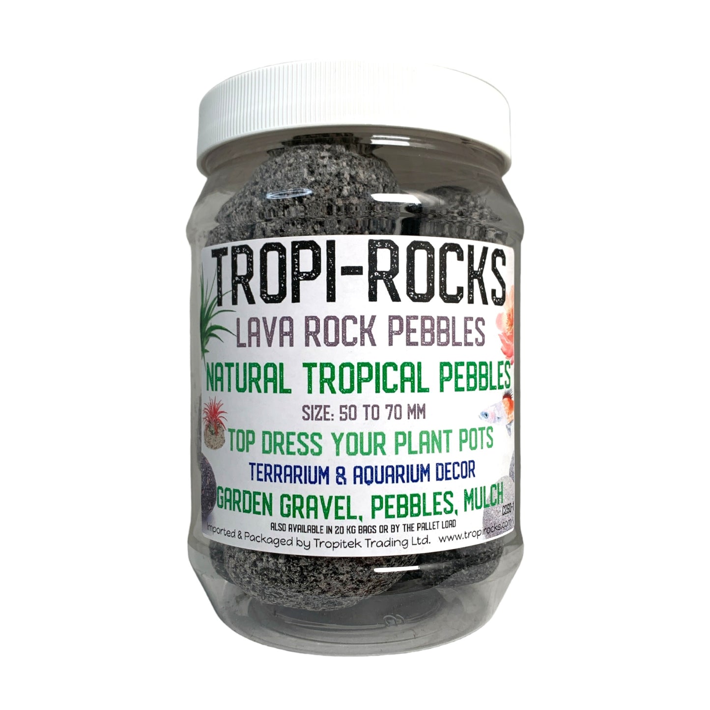 Black Lava Pebble 50 to 70 MM - 1150g Average - Small PB1 JAR