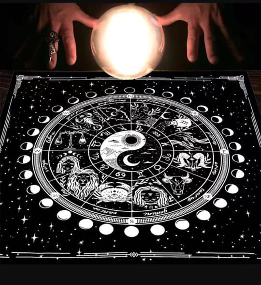Free $150 Ying yang Moon Tarot Square Altar Table Cloth - 18 inch - 50cm - China