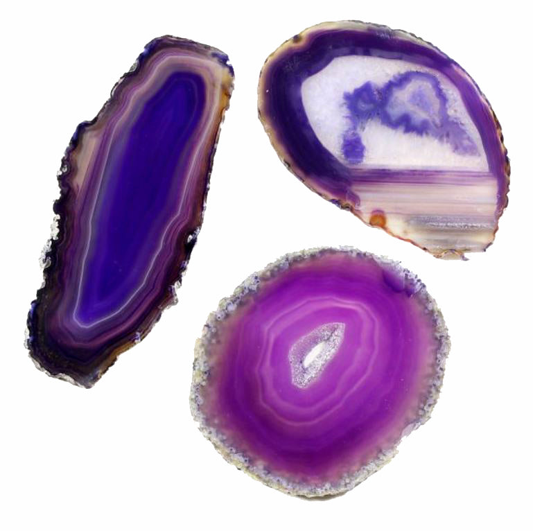 Agate Slices Purple - Grade A Size #3 - 3.5 x 2.75 inch - 9 to 12cm x 7 to 9cm - NEW1121
