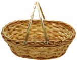 NATURAL OVAL WILLOW BASKET 14 x 11 x 5 deep x 10 High Handle