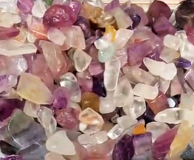 Fluorite Watermelon Tumbled Stones - Medium 25 - 35 mm - per lb. - China - NEW1022