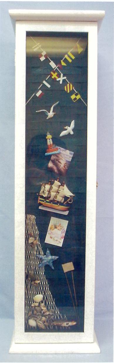 CD TOWER WITH NAUTICAL DECOR DOOR 8 x 8 x 30 inch
