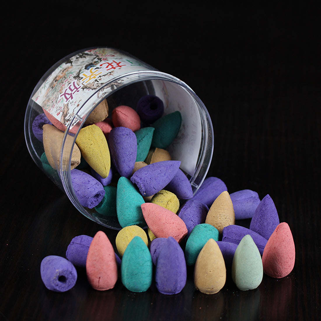 Mix Flowers scent - Natural Fragrant Backflow Incense Cones - 50Gram Box - 15x25mm Cones