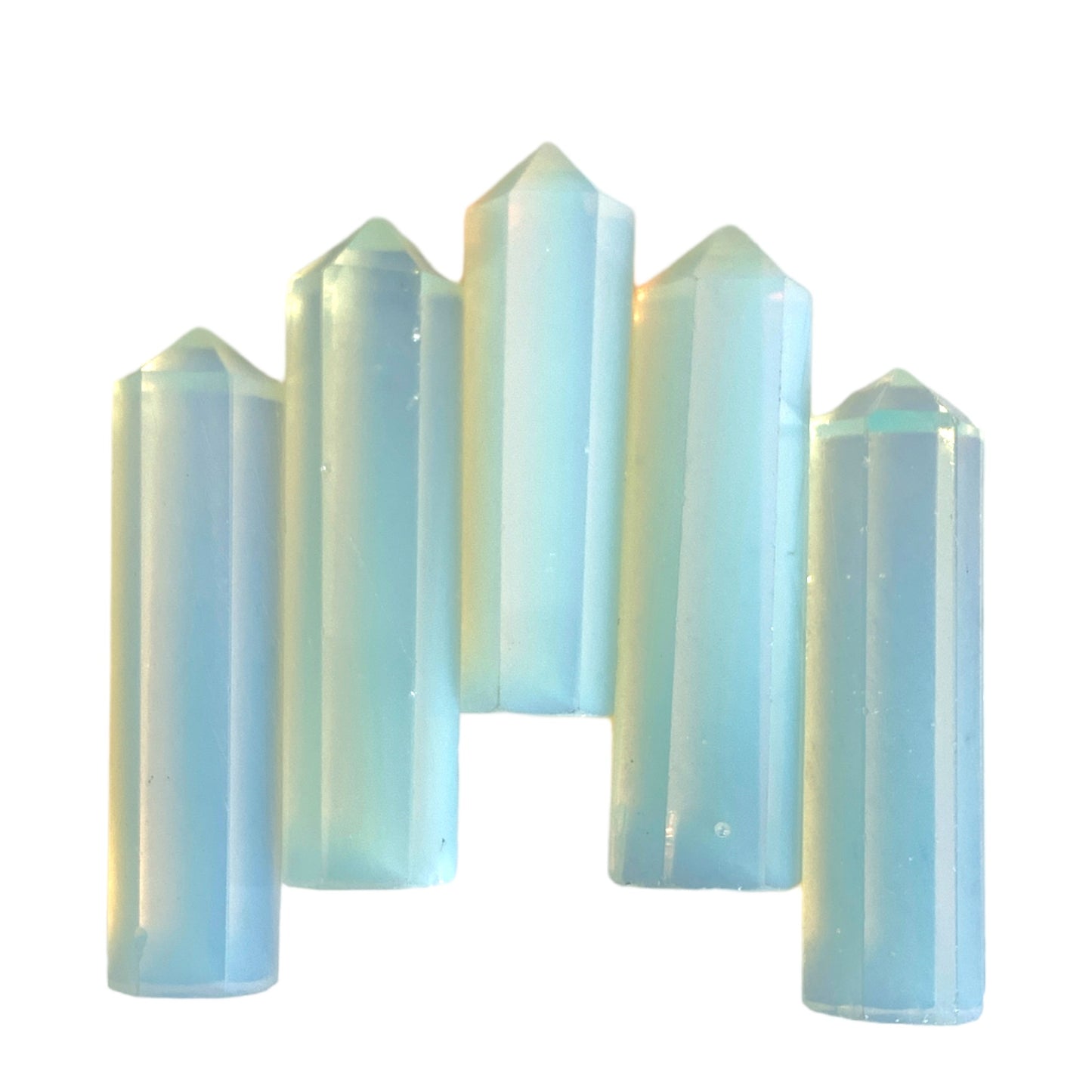 Opalite - 30-35mm - Single Terminated Pencil Points - (retail purchase as singles, wholesale min order 5) - India - NEW323 - Synthetic