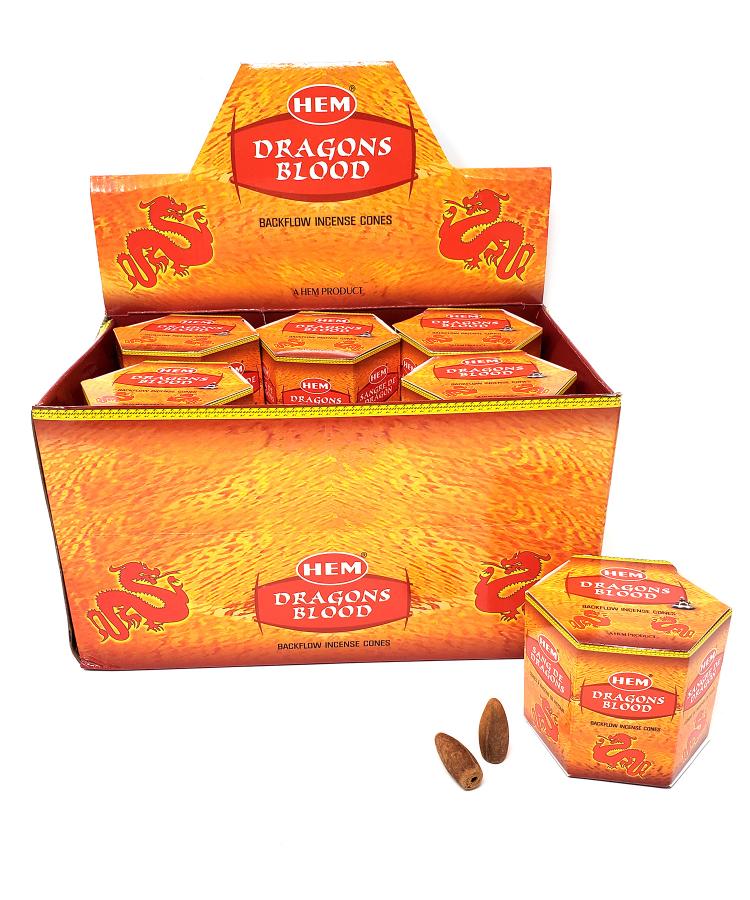 HEM BACKFLOW Cones - Dragons Blood (12 pack/box) - (40 cones each pack) total 480 Cones - NEW1022