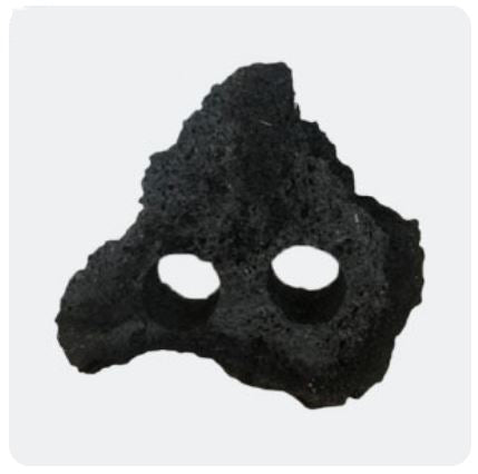 Lava Premium Stone with 2 Hole Drilled - Black - Indonesa - NEW1023